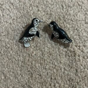 Penguin Clip On Earringss